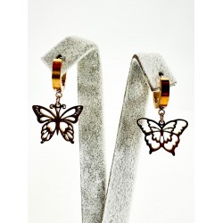 Rose Kelebek Desenli Küpe